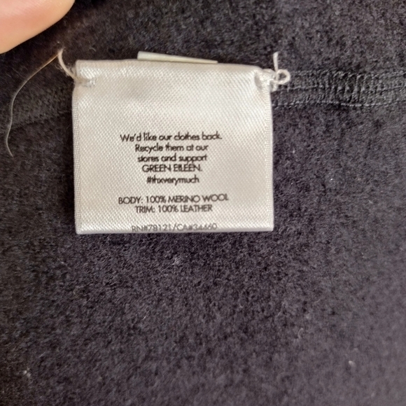 Eileen Fisher asymmetrical wool leather full zip lightweight jacket sz L - Picture 10 of 12